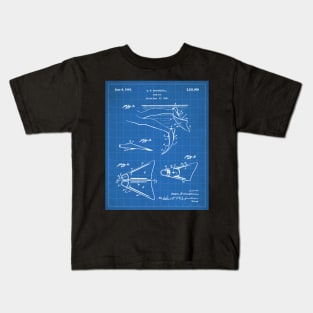 Scuba Diving Fins Patent - Deep Sea Diver Dive Coach Art - Blueprint Kids T-Shirt